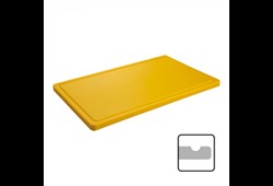Schneideplatte 50x30x2cmH - gelb mit Saftrille